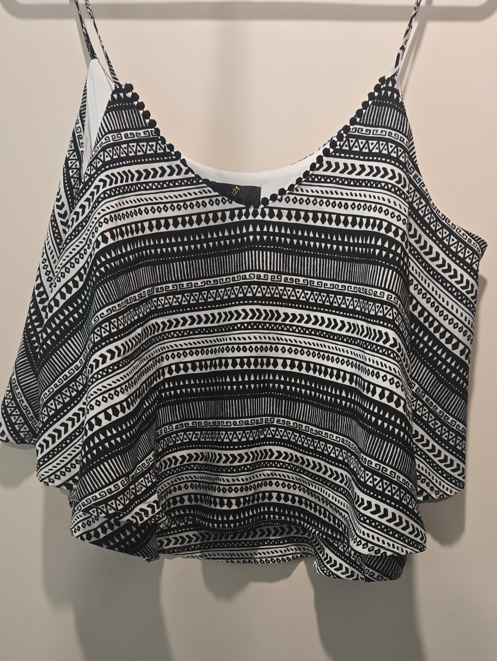 Black & White G:21 Geometric Spaghetti Strap Cami